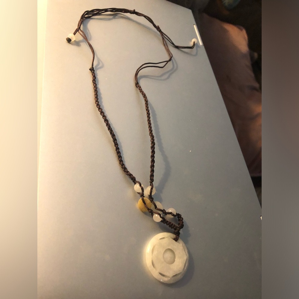 🐲 Chinese Jade Macrame Necklace - 103A $30 or $25 w/offer